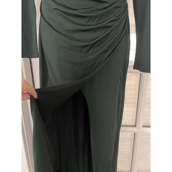 Lapointe Green Ruched Mock-Neck Jersey Column Gown Size Large - Picture 8 of 10